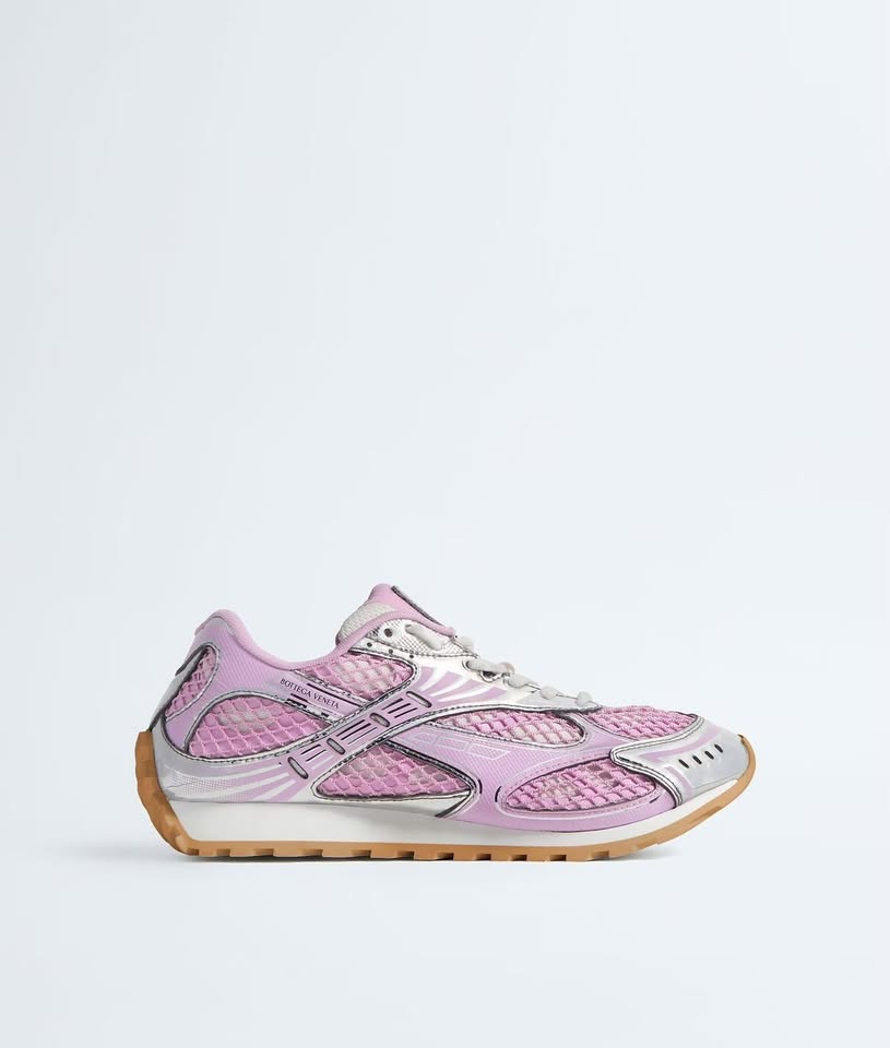 Bottega Veneta Orbit Sneaker — Pink Metallic &amp; Silver