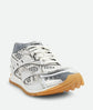 Bottega Veneta Orbit Sneaker — Pink Metallic & Silver